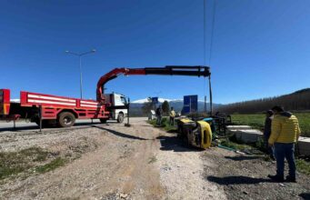 Seydikemer’de forklift devrildi: 1 yaralı