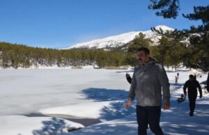 Köyceğiz Gökçeova Göleti dondu