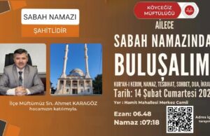 Köyceğiz’de sabah namazı buluşması Hamitköy Camiinde gerçekleşecek