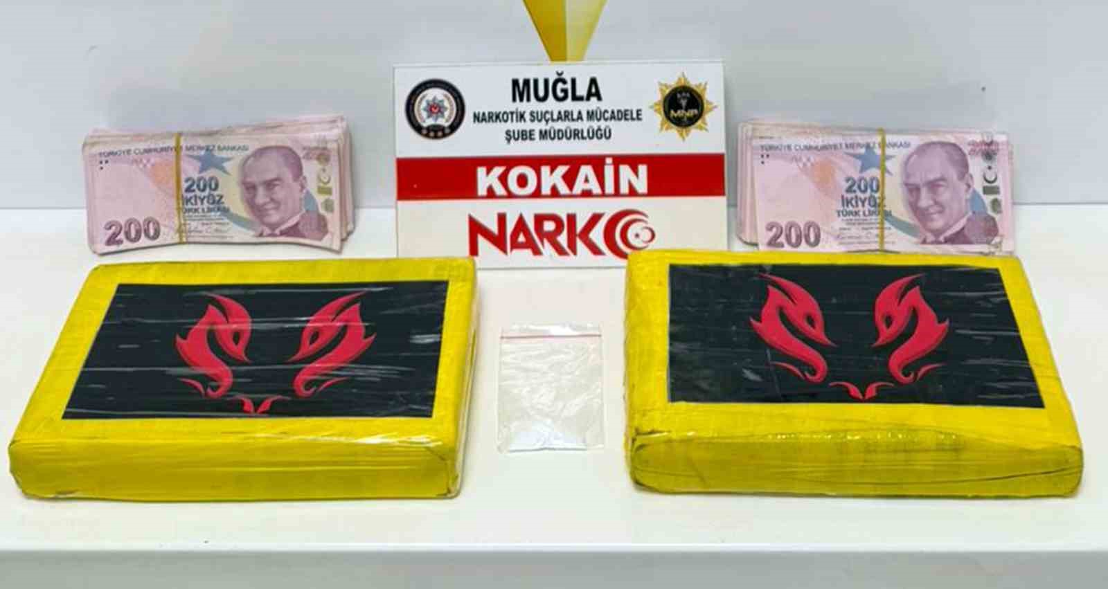 Muğla’da 2 kilo kokain ele geçirildi