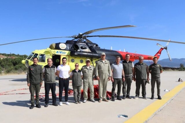 Yatağan’da konuşlu yangın söndürme helikopteri hizmete başladı