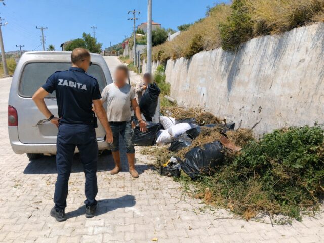 Yol kenarına atık bırakanlara cezai işlem uygulandı