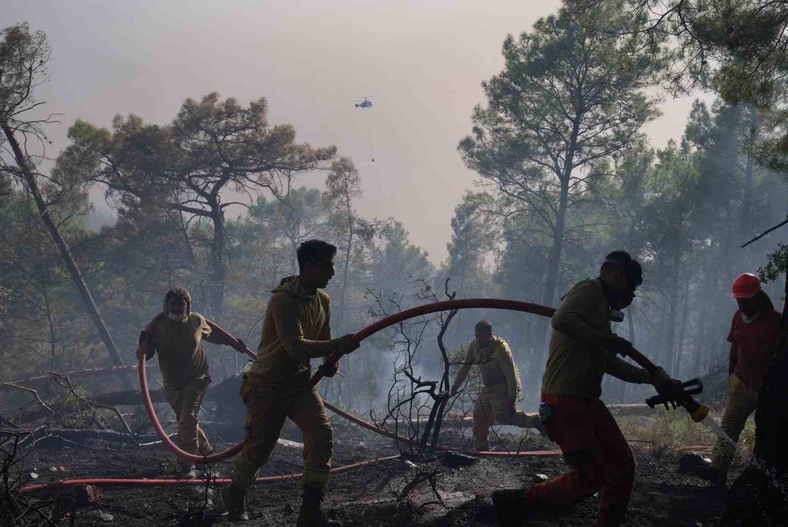 Seydikemer’deki orman yangınının enerjisi düşürüldü