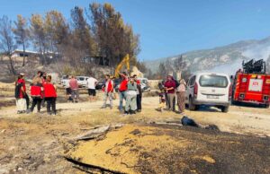 Seydikemer’de yangından etkilenen üreticiler yalnız bırakılmıyor