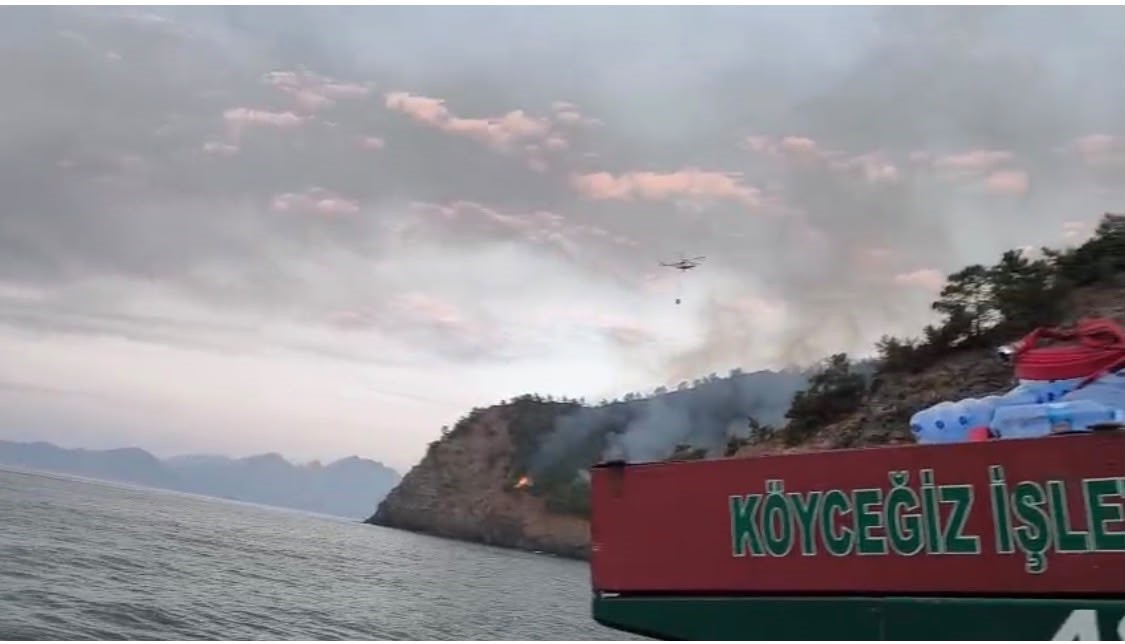 Marmaris’teki yangının enerjisi düşürüldü, ekiplerin mücadelesi sürüyor