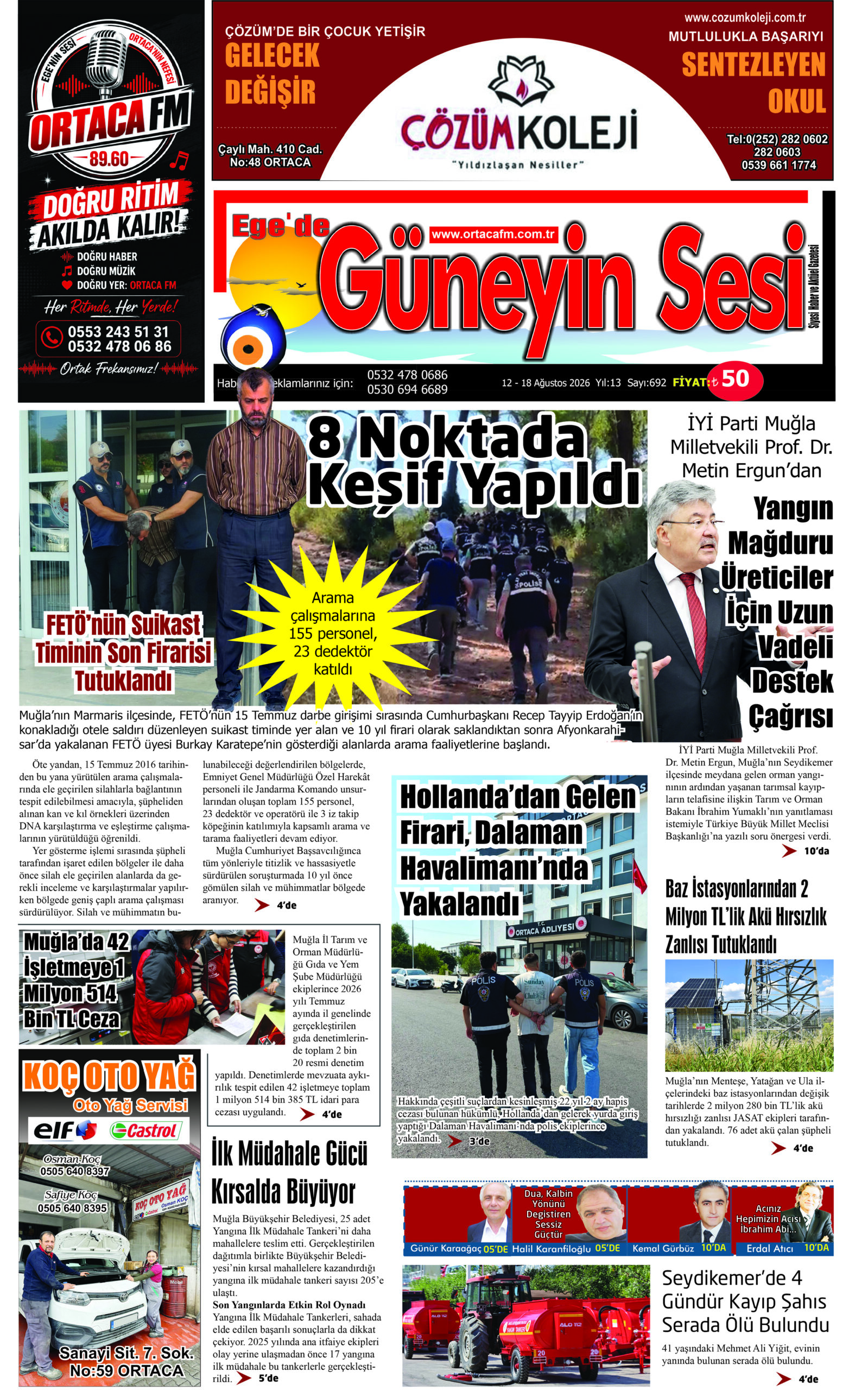 Ege’de Güneyin Sesi Gazetesi 692. Sayı