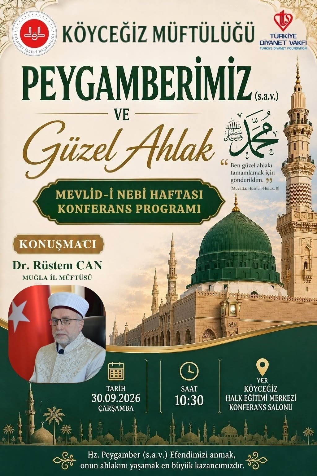 Köyceğiz’de Mevlid-i Nebi konferansı düzenlenecek