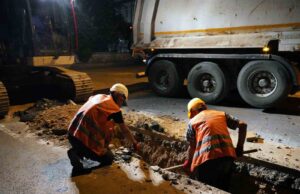 MUSKİ ekiplerinden gece mesaisi
