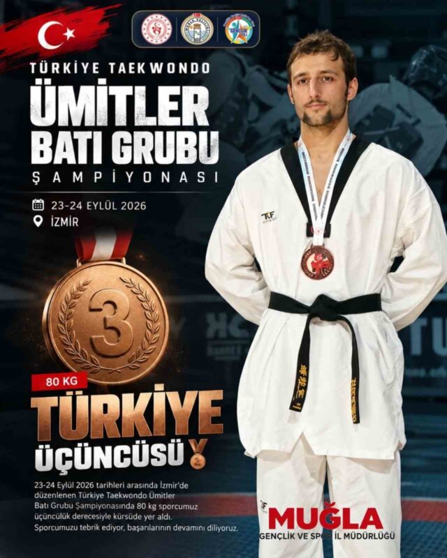 Muğlalı sporcu Semih Karabacak Türkiye üçüncüsü oldu
