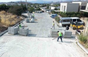 Bodrum’da parke yol çalışmaları sürüyor