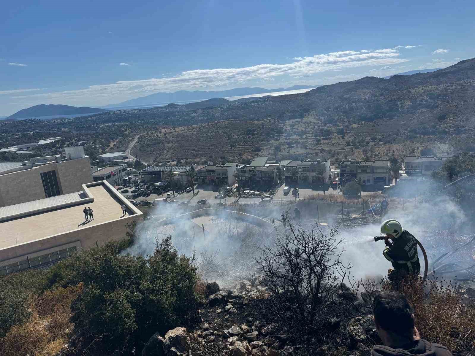 Bodrum’da alevler makilik alana yayıldı
